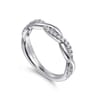 Twisted Wedding Ring in 14k White Gold with  Natural Diamond at Gabriel & Co.