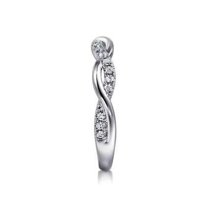 14K White Gold U Setting Diamond Anniversary Band