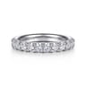 Straight Wedding Ring in 14k White Gold with Round Natural Diamond at Gabriel & Co.