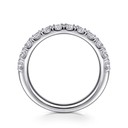 14K White Gold U Setting Half Way Around Diamond Anniversary Band