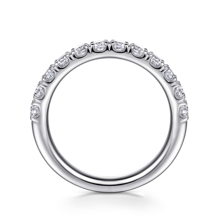 Straight Wedding Ring in 14k White Gold with Round Natural Diamond at Gabriel & Co. - Shot 2