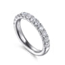 Straight Wedding Ring in 14k White Gold with Round Natural Diamond at Gabriel & Co.