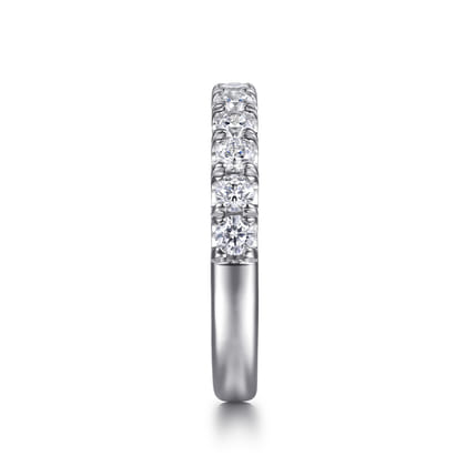 14K White Gold U Setting Half Way Around Diamond Anniversary Band