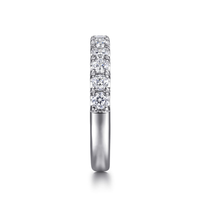Straight Wedding Ring in 14k White Gold with Round Natural Diamond at Gabriel & Co. - Shot 4