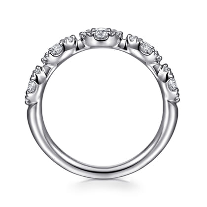 14K White Gold U setting Diamond Anniversary Band