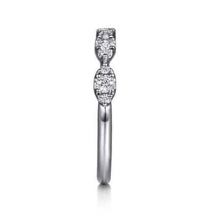 14K White Gold U setting Diamond Anniversary Band