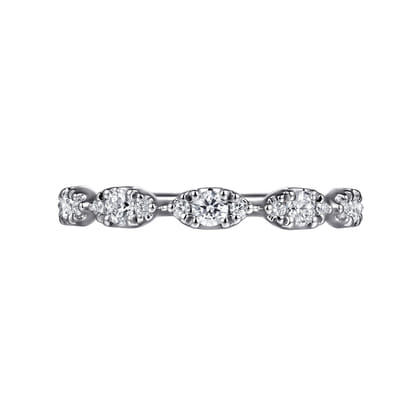14K White Gold U setting Diamond Anniversary Band