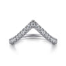 Curved Wedding Ring in 14k White Gold with Round Natural Diamond at Gabriel & Co.