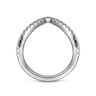 Curved Wedding Ring in 14k White Gold with Round Natural Diamond at Gabriel & Co.