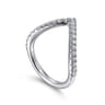 Curved Wedding Ring in 14k White Gold with Round Natural Diamond at Gabriel & Co.