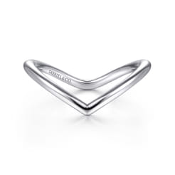 14K White Gold V Matching Wedding Band