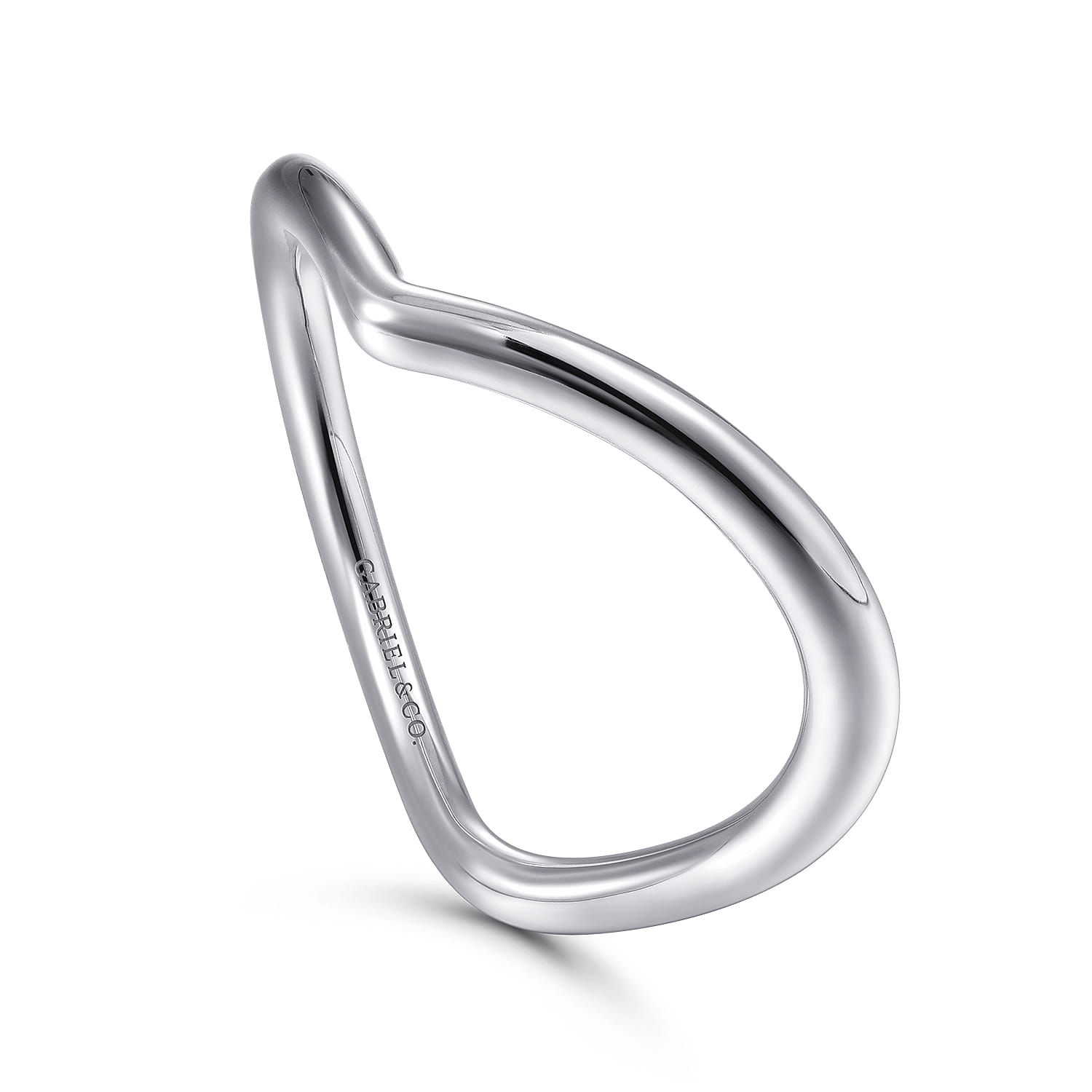 14K White Gold V Matching Wedding Band - Shot 3