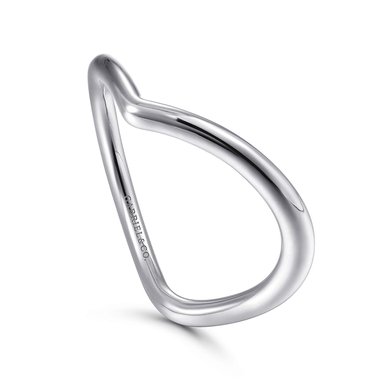 14K White Gold V Matching Wedding Band - Shot 3