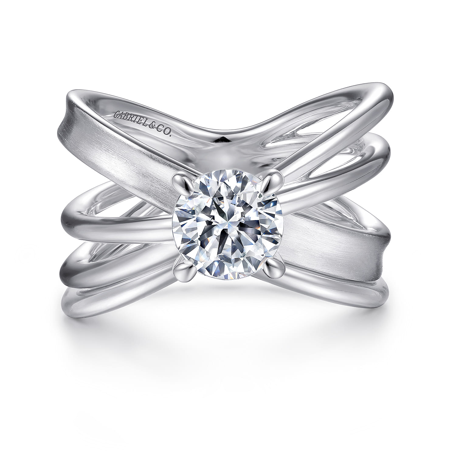 14K White Gold V Matching Wedding Band - Shot 4