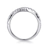 14K White Gold V Shaped Bypass Diamond Ring - 0.5 ct