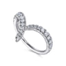 14K White Gold V Shaped Bypass Diamond Ring - 0.5 ct
