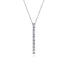 14K White Gold Vertical Diamond Bar Necklace - 0.75 ct