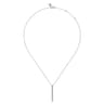 14K White Gold Vertical Diamond Bar Necklace - 0.75 ct