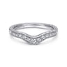 Curved Wedding Ring in 14k White Gold with Round Natural Diamond at Gabriel & Co.