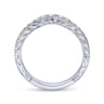 Curved Wedding Ring in 14k White Gold with Round Natural Diamond at Gabriel & Co.