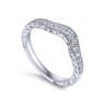 Curved Wedding Ring in 14k White Gold with Round Natural Diamond at Gabriel & Co.
