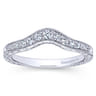 Curved Wedding Ring in 14k White Gold with Round Natural Diamond at Gabriel & Co.