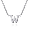 14K White Gold W Initial Necklace
