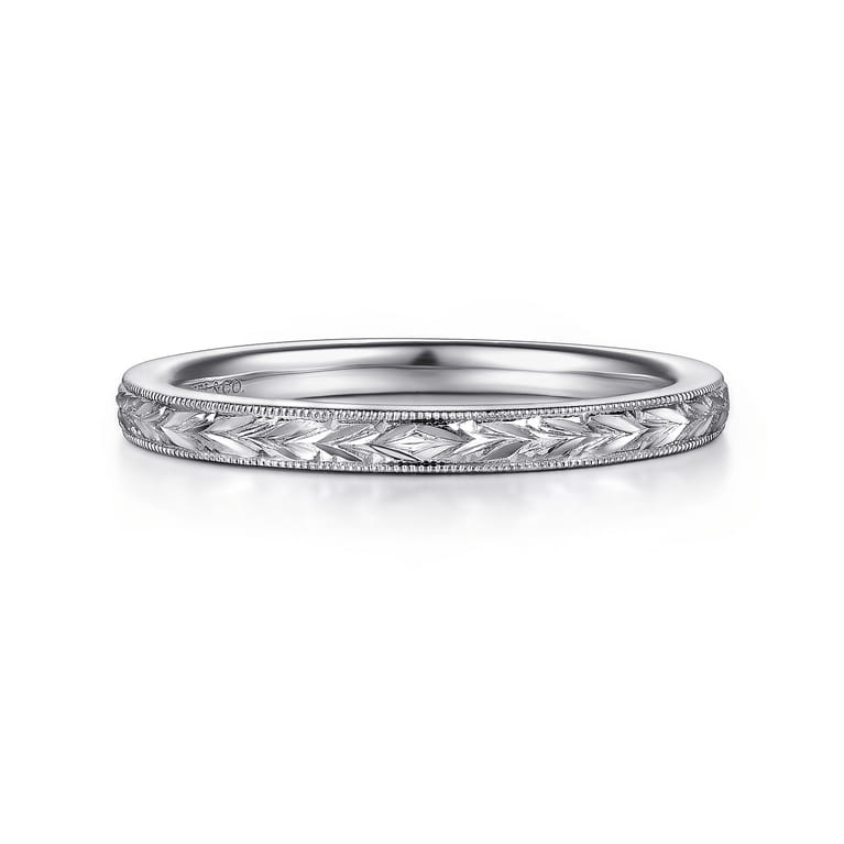 14K White Gold Wedding Band - Shot 1