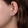 14K White Gold Whimsical Diamond Leaf Stud Earrings - 0.5 ct