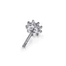 14K White Gold White Sapphire Cluster Stud Earrings