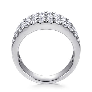 14K White Gold Wide Band Pave Diamond Ring