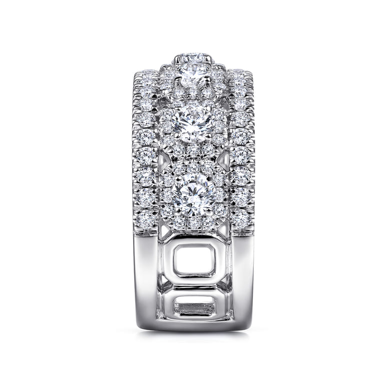 Fancy Wedding Ring in 14k White Gold with Round Natural Diamond at Gabriel & Co. - Shot 4
