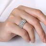 Fancy Wedding Ring in 14k White Gold with Round Natural Diamond at Gabriel & Co.