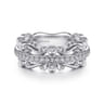 Fancy Wedding Ring in 14k White Gold with Round Natural Diamond at Gabriel & Co.