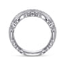 Fancy Wedding Ring in 14k White Gold with Round Natural Diamond at Gabriel & Co.