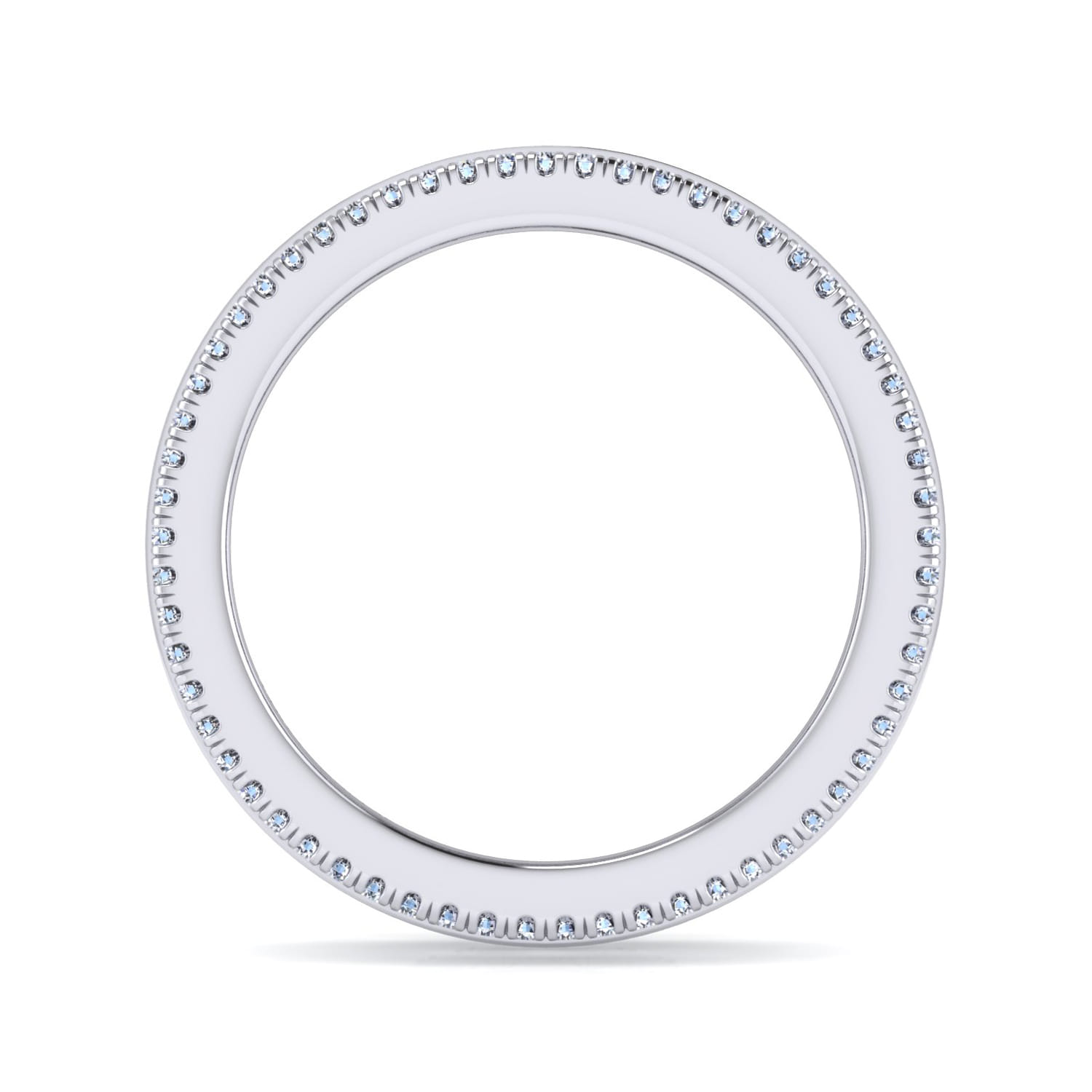 Eternity Band Wedding Ring in 14k White Gold with Round Natural Diamond at Gabriel & Co. - Shot 2