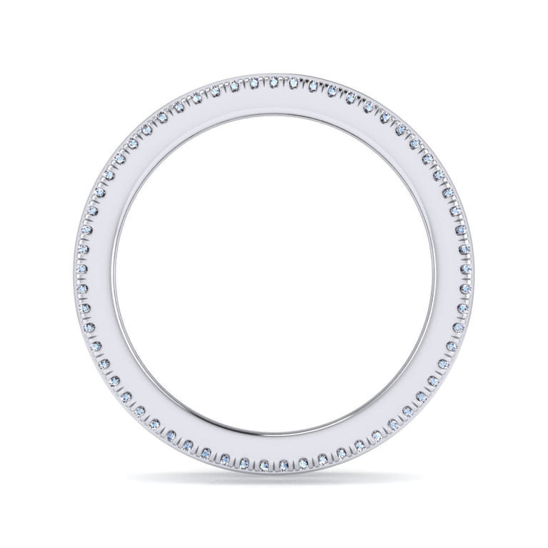 Eternity Band Wedding Ring in 14k White Gold with Round Natural Diamond at Gabriel & Co. - Shot 2