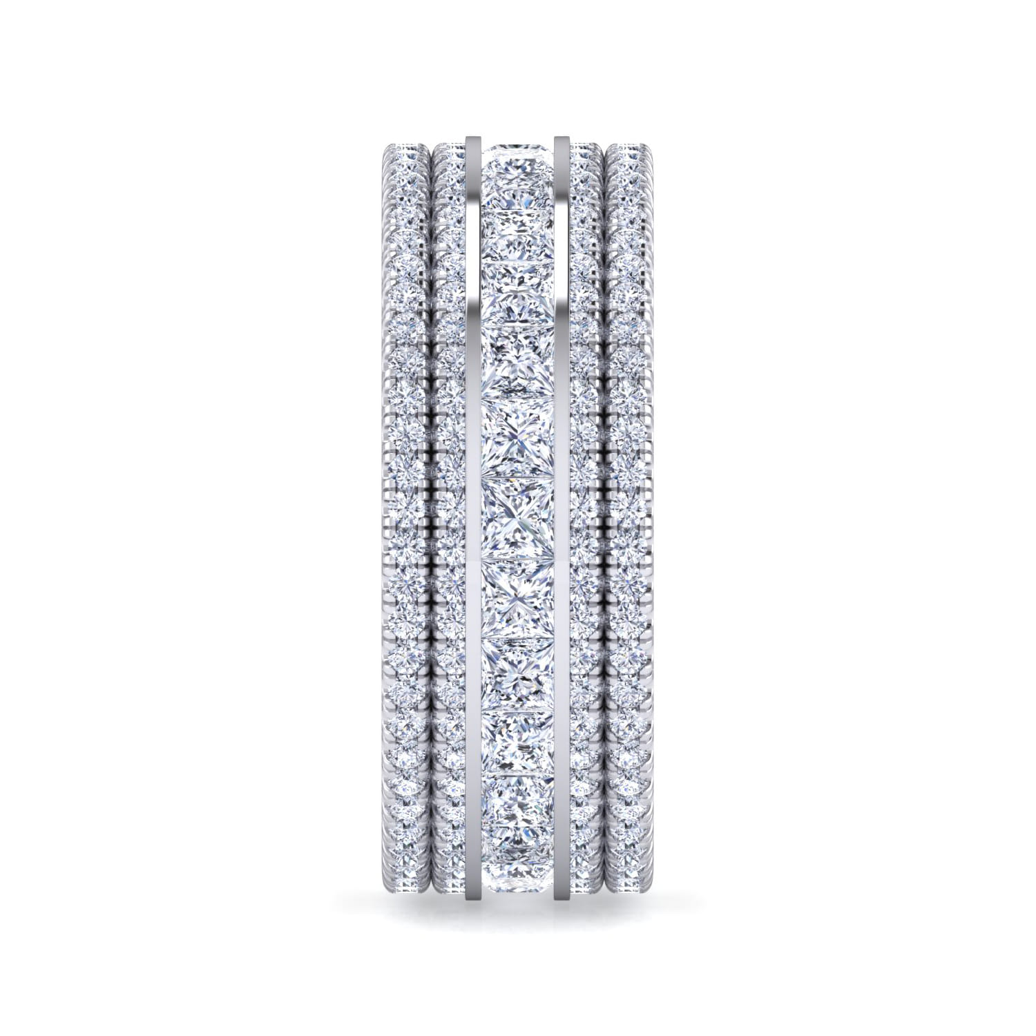 Eternity Band Wedding Ring in 14k White Gold with Round Natural Diamond at Gabriel & Co. - Shot 4