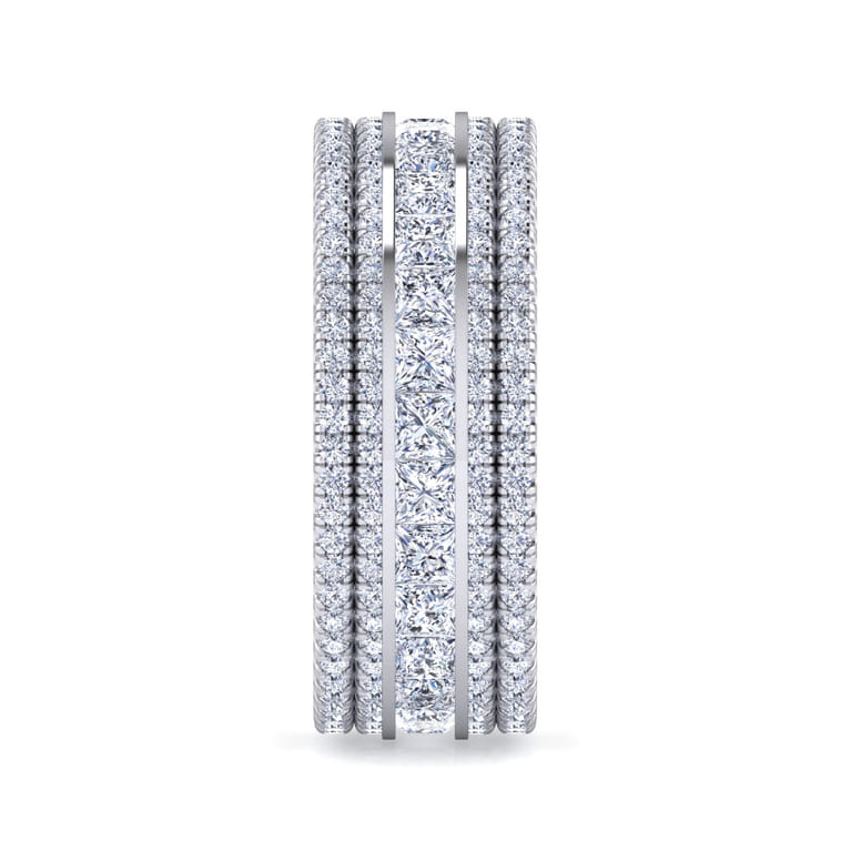 Eternity Band Wedding Ring in 14k White Gold with Round Natural Diamond at Gabriel & Co. - Shot 4