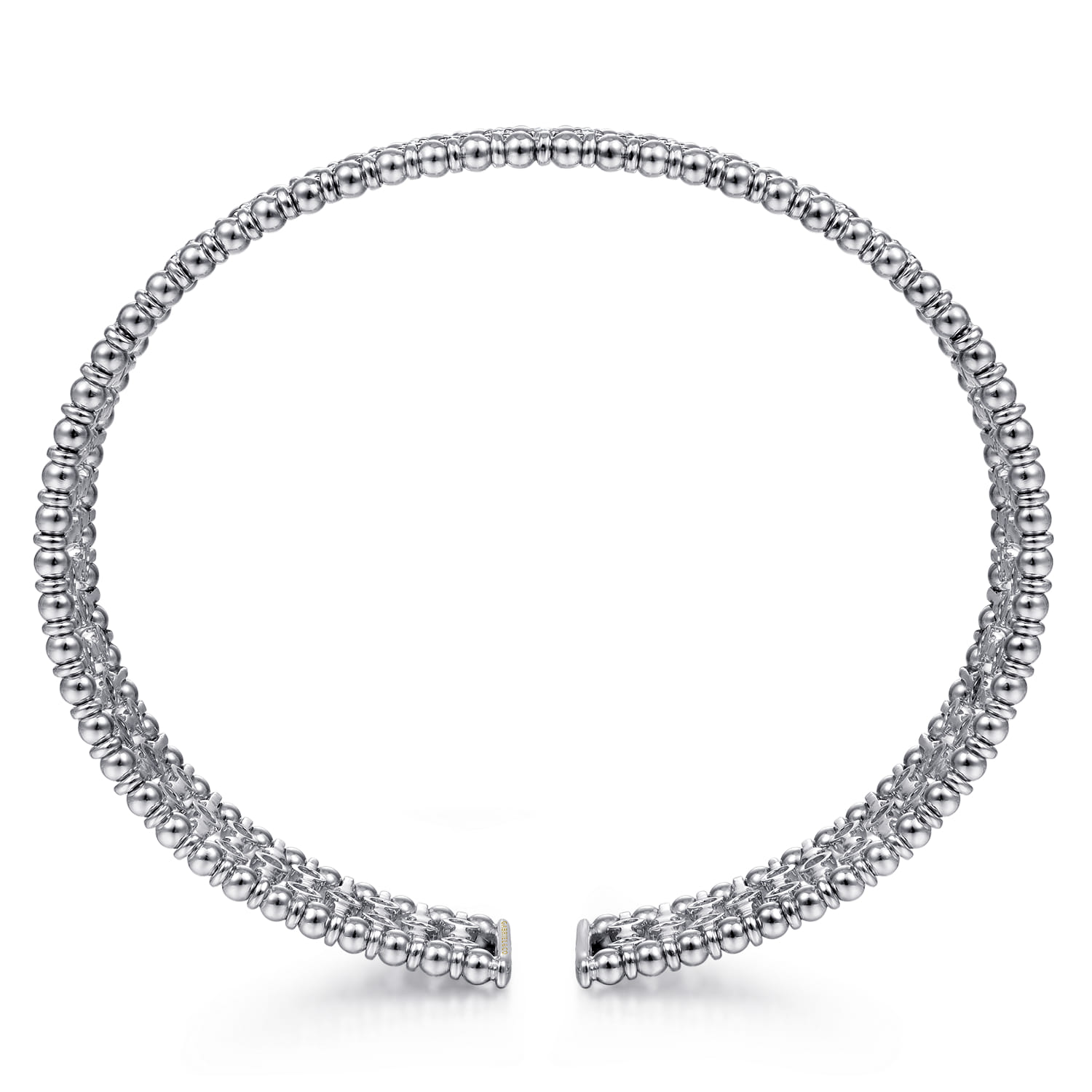 14K White Gold Wide Diamond Cage Cuff Bracelet - 0.75 ct - Shot 3