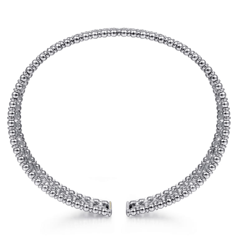 14K White Gold Wide Diamond Cage Cuff Bracelet - 0.75 ct - Shot 3