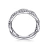 14K White Gold Wide Diamond Open Link Ring - 0.75 ct