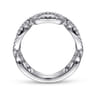 14K White Gold Wide Open Diamond Square Ring - 0.45 ct