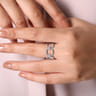 14K White Gold Wide Open Diamond Square Ring - 0.45 ct