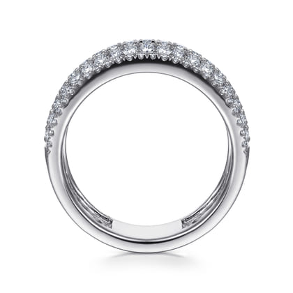 14K White Gold Wide Pave Diamond Band