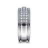 14K White Gold Wide Pave Diamond Band - 1 ct