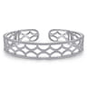 14K White Gold Wide Zig Zag Diamond Cuff Bracelet - 1.75 ct