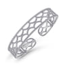 14K White Gold Wide Zig Zag Diamond Cuff Bracelet - 1.75 ct