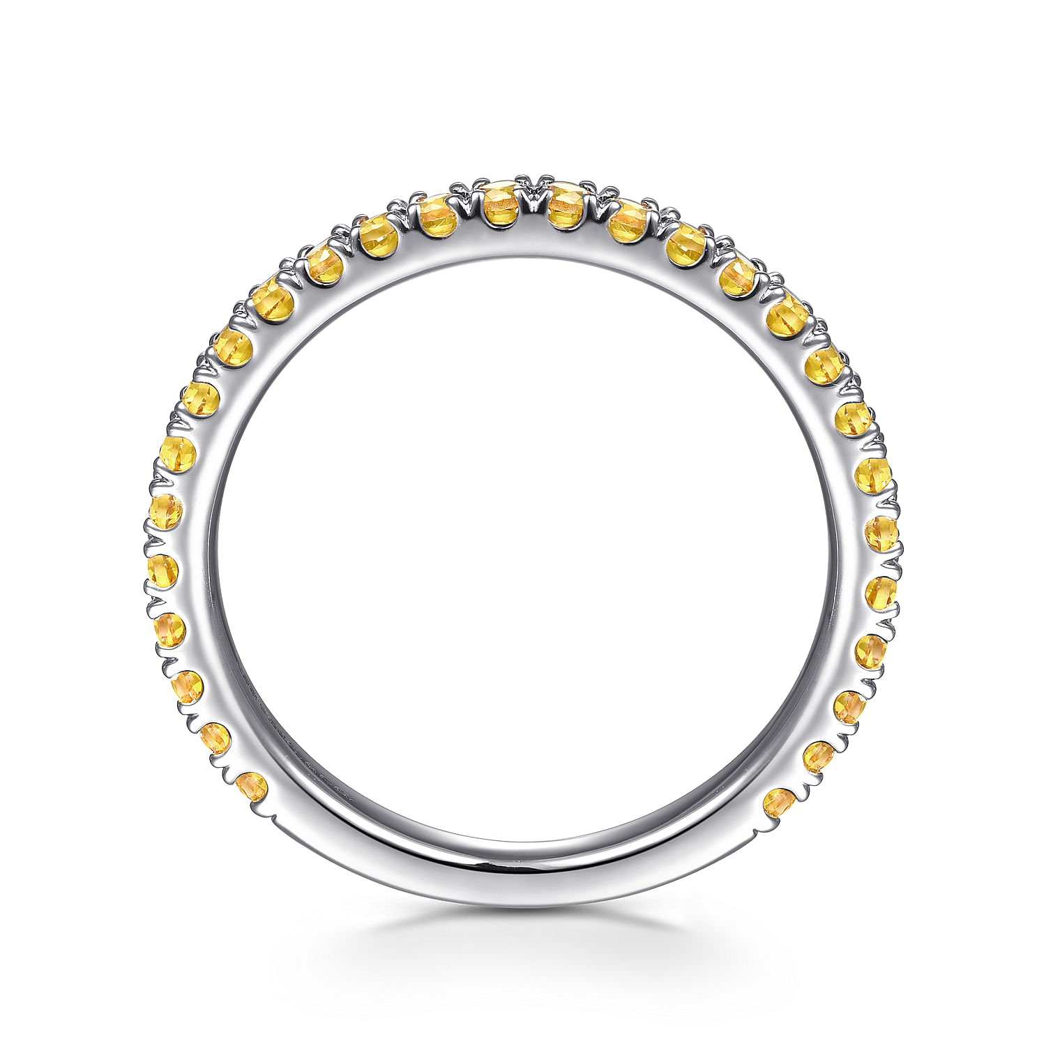 14K White Gold Yellow Sapphire Stackable Ring - Shot 2
