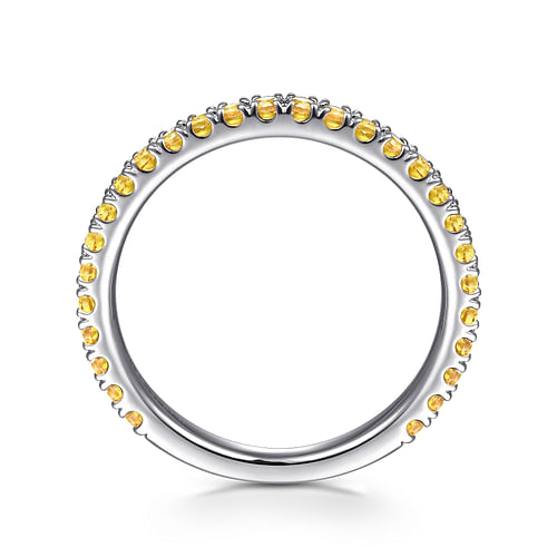 14K White Gold Yellow Sapphire Stackable Ring - Shot 2
